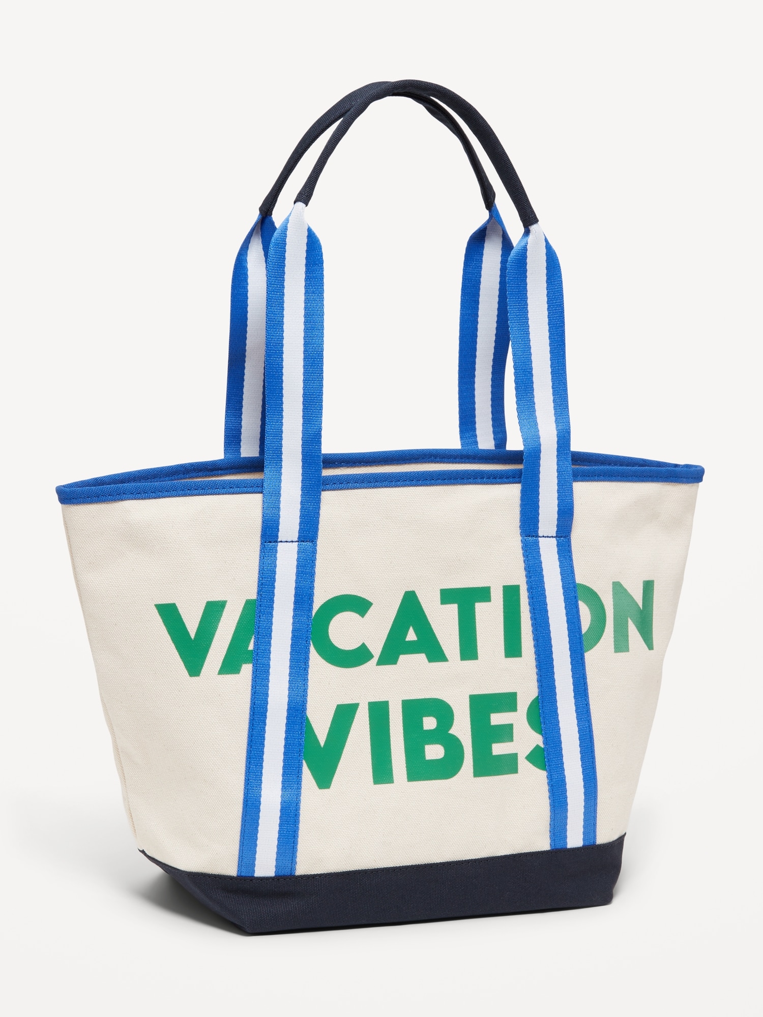 large tote の ネイビー、luggage tagのバニラ(am) Large Dark Blue Tote Bag | MZ Wallace