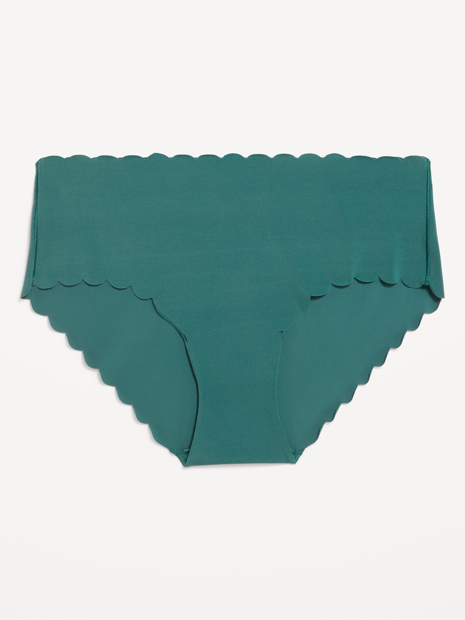 High-Waisted No-Show Scalloped Brief Underwear