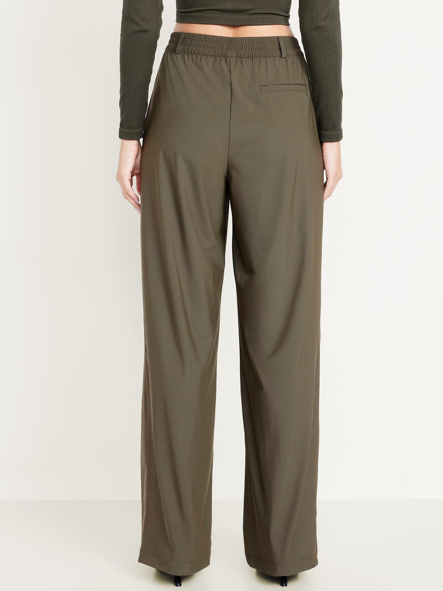 High-Waisted SleekTech Trouser Pants