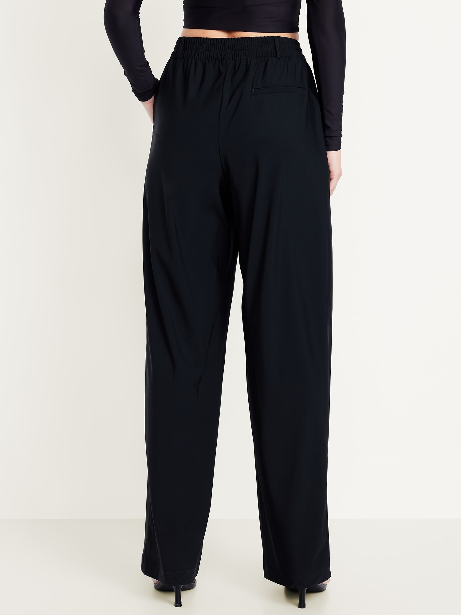 High-Waisted SleekTech Trouser Pants