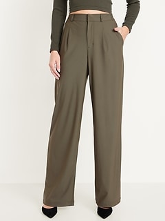 High-Waisted SleekTech Trouser Pants