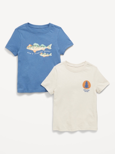 Unisex Short-Sleeve Graphic 2-Pack T-Shirt for Toddler - A Shore Thing