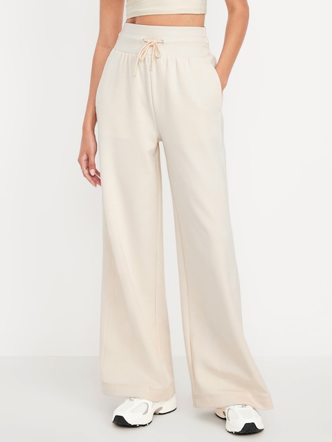 Extra High-Waisted Dynamic Fleece Wide-Leg Sweatpants - Howlite