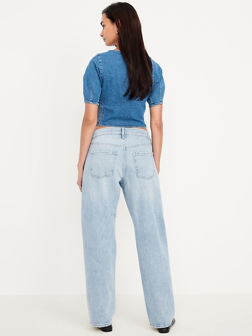Image number 3 showing, Mid-Rise Slouchy Straight Jeans