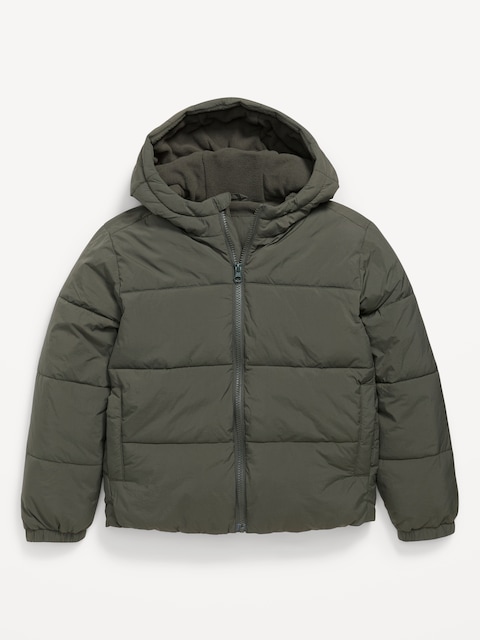 Water-Resistant Puffer Jacket for Boys - Terrestrial Green