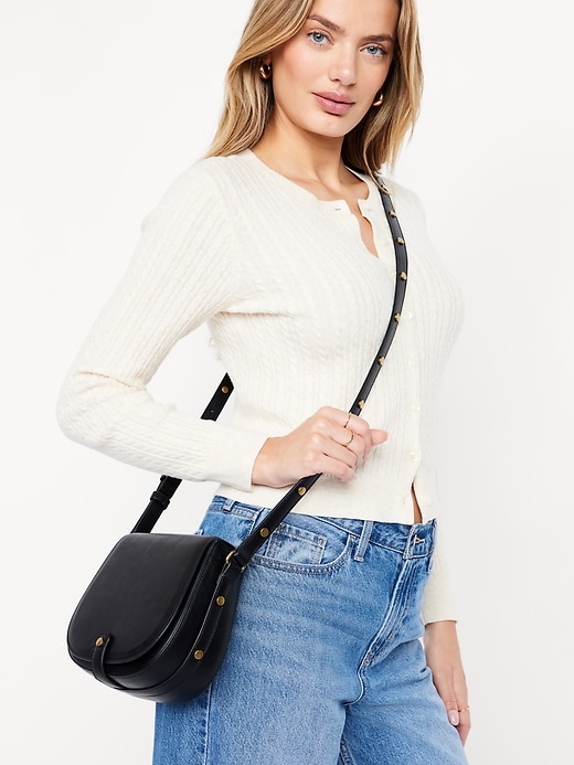 Image number 2 showing, Studded Strap Saddle Bag