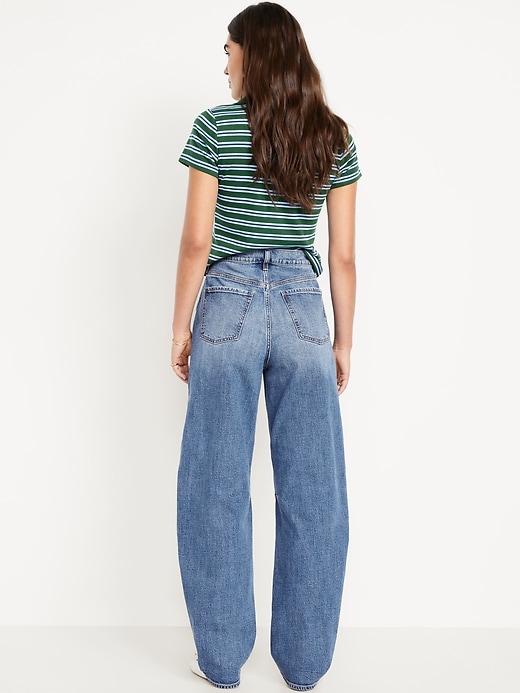 Image number 3 showing, High-Waisted Baggy Barrel Jeans