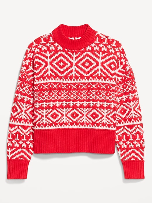 Image number 5 showing, SoSoft Mock-Neck Fair Isle Sweater