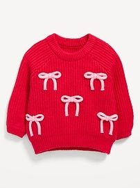 Image number 2 showing, SoSoft Textured Bows Tunic Sweater for Baby
