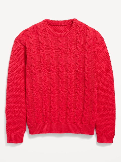 Long-Sleeve Cable-Knit Sweater for Boys