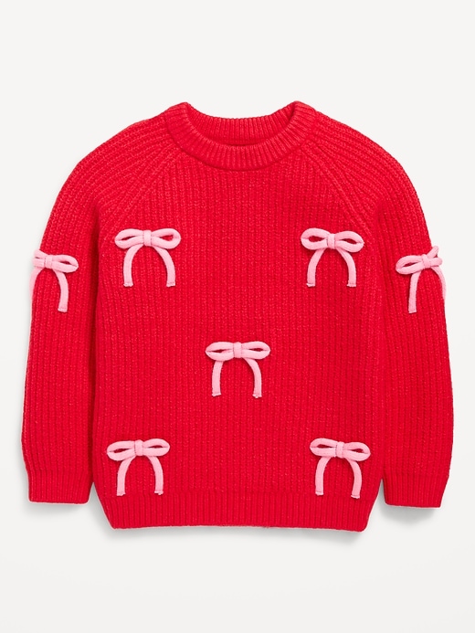Image number 2 showing, SoSoft Long-Sleeve Bows Sweater for Toddler Girls