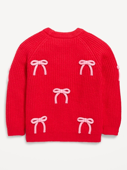 Image number 3 showing, SoSoft Long-Sleeve Bows Sweater for Toddler Girls