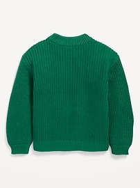 Image number 2 showing, Mock-Neck Embroidered Graphic Sweater for Toddler Girls
