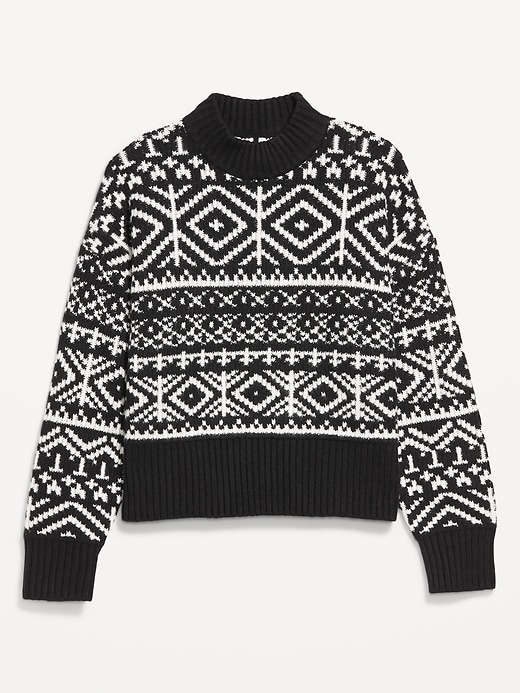 Image number 4 showing, SoSoft Mock-Neck Fair Isle Sweater