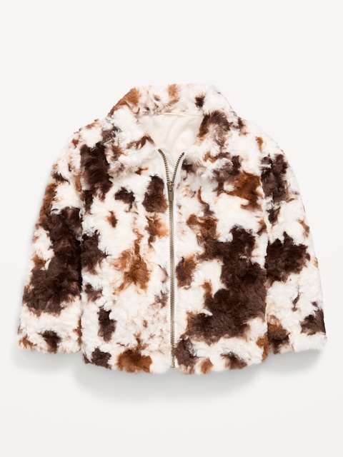 Faux-Fur Zip Jacket for Toddler Girls