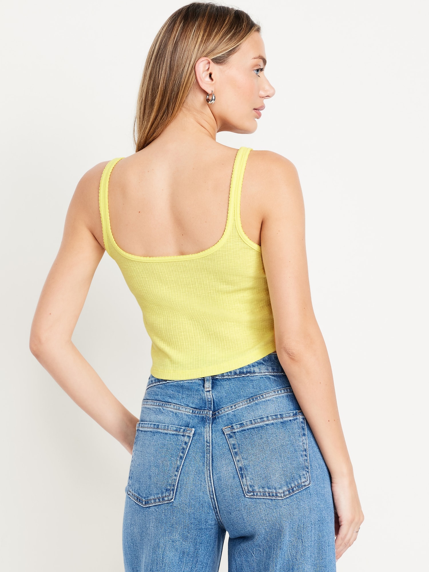 Cropped Pointelle Cami Top