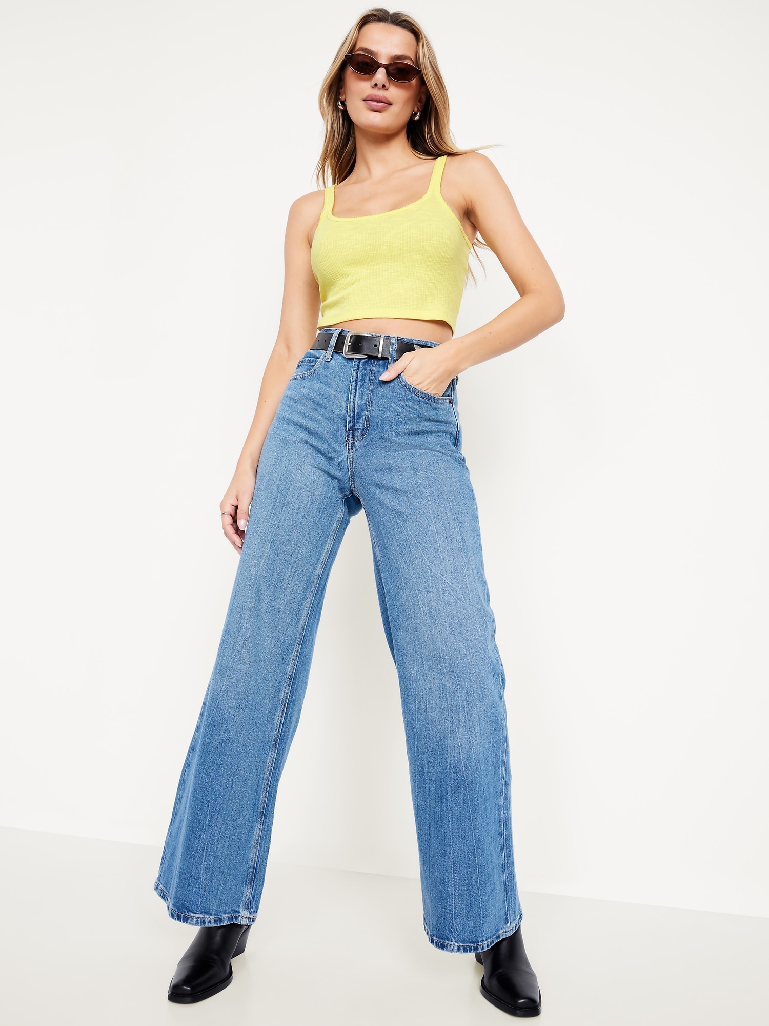 Cropped Pointelle Cami Top