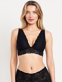 Image number 1 showing, V-Neck Lace Bralette