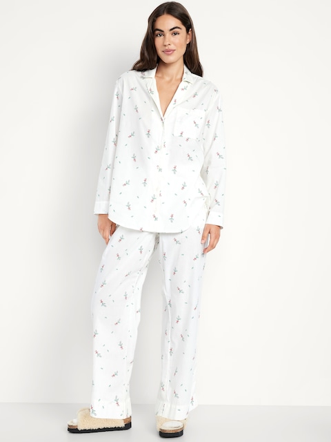 Poplin Pajama Pant Set - Mistletoe Green
