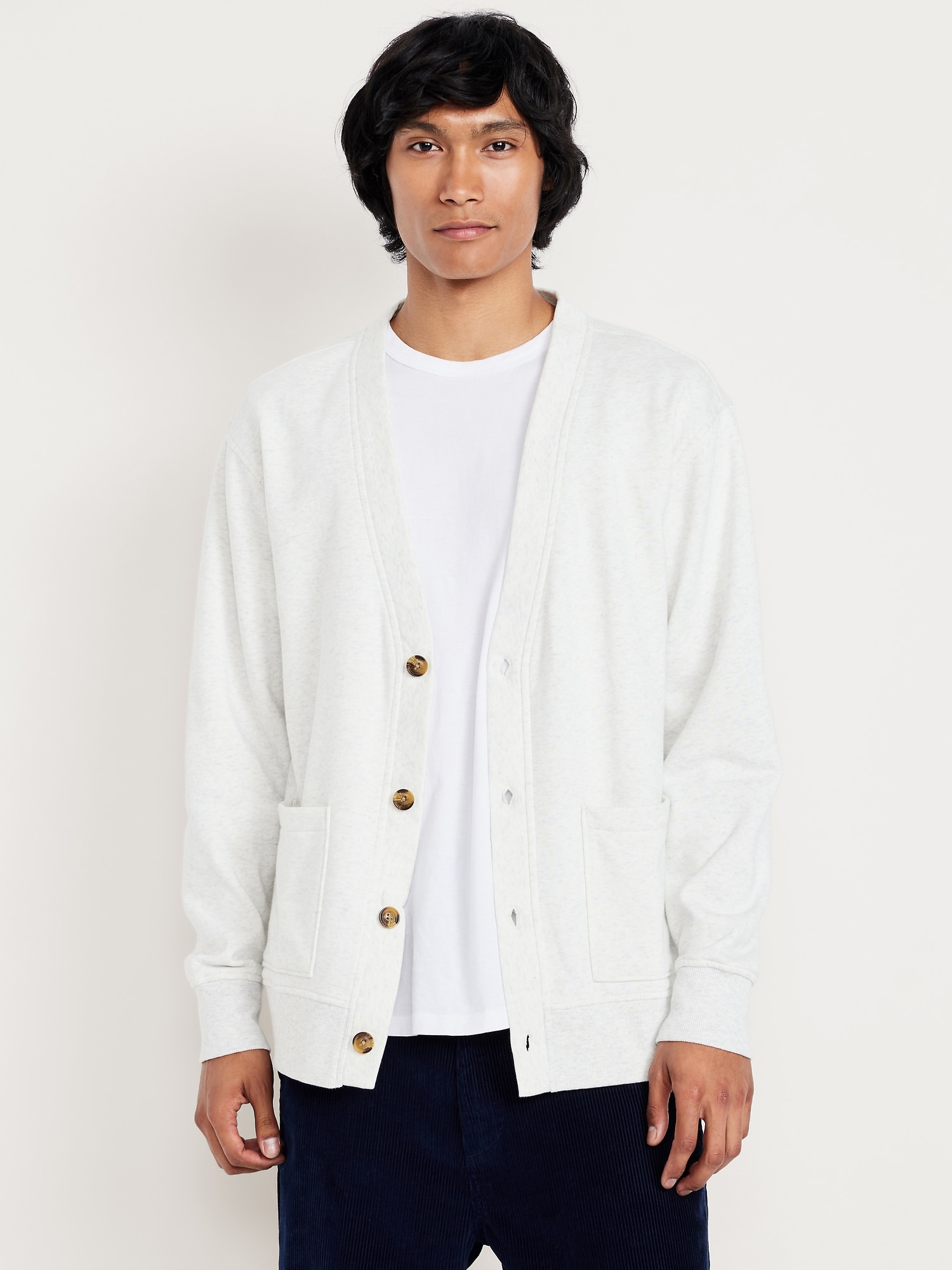 Fleece-Knit Cardigan Sweater