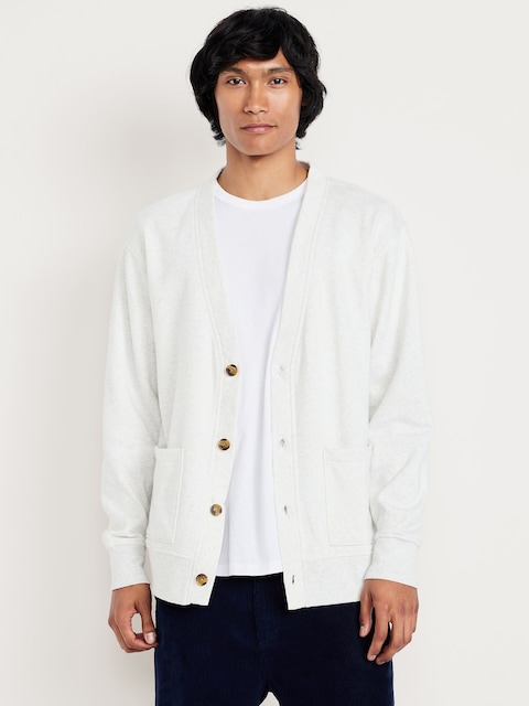 Fleece-Knit Cardigan Sweater