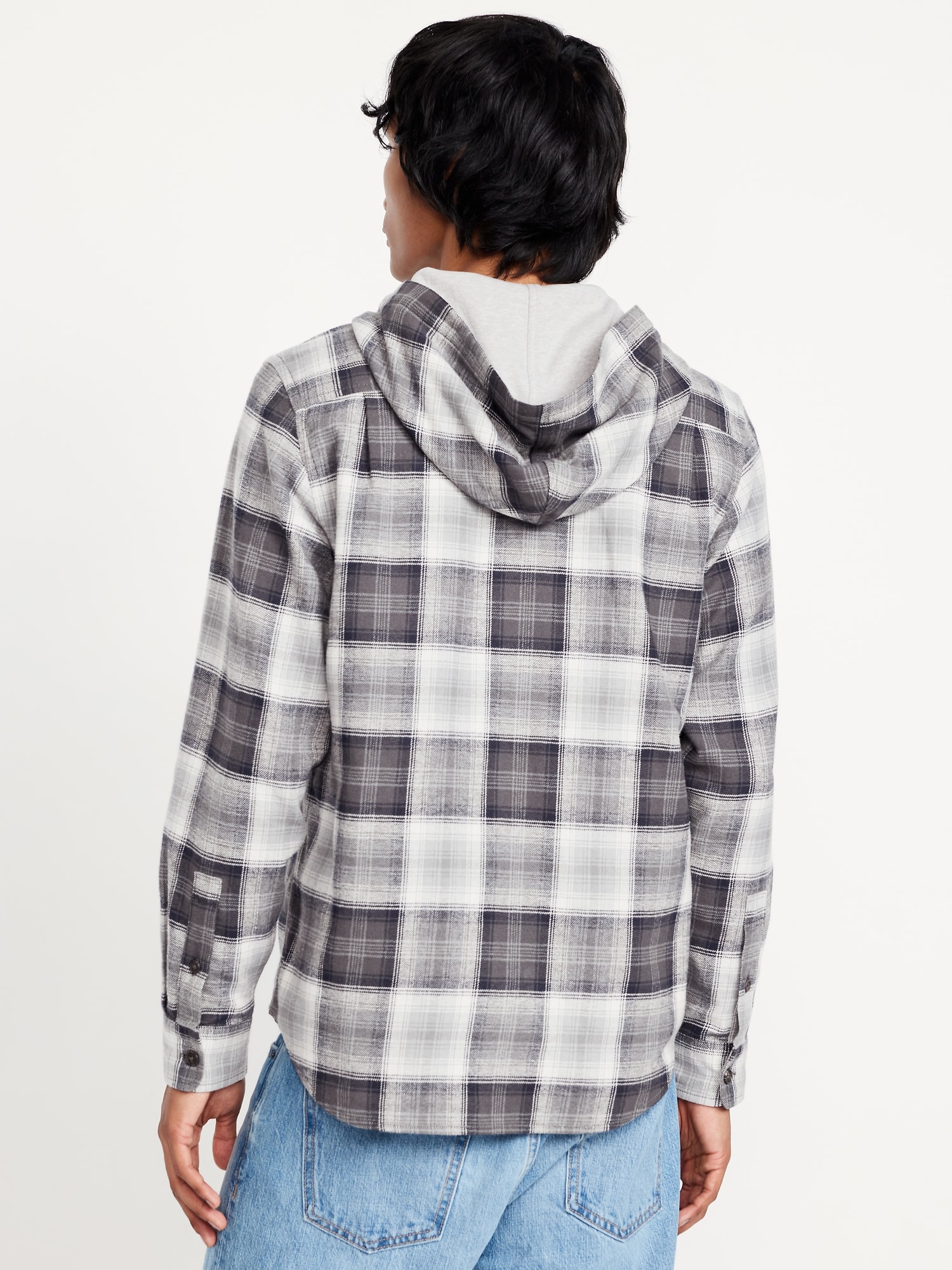 Hooded Plaid Flannel Shirt