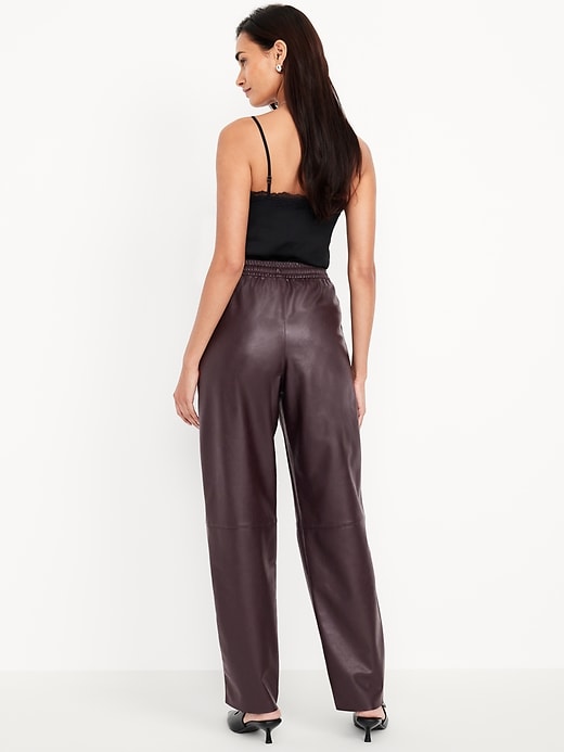 Image number 3 showing, High-Waisted Billie Faux-Leather Ankle Trouser