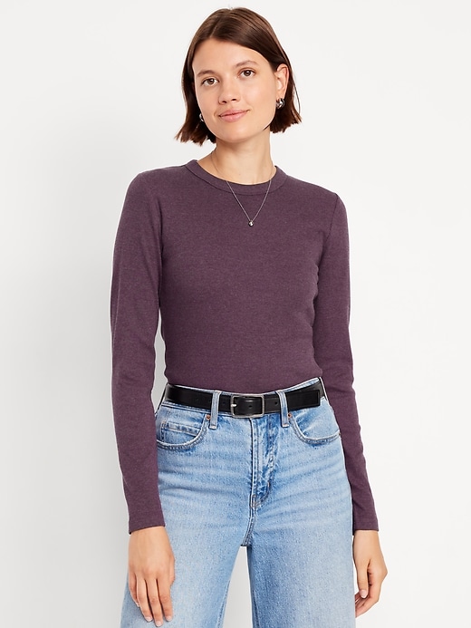 Image number 1 showing, Snug Long-Sleeve Crew-Neck T-Shirt