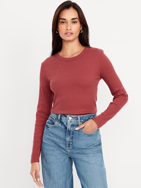 Snug Long-Sleeve Crew-Neck T-Shirt - Umber Earth