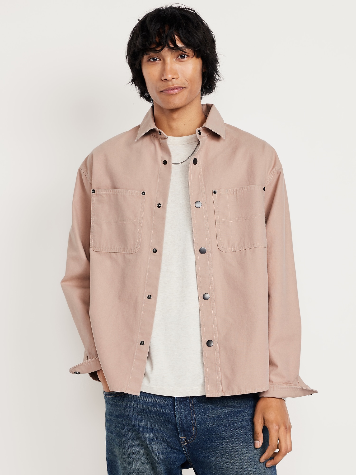 Oversized Canvas Workwear Shacket | Old Navy