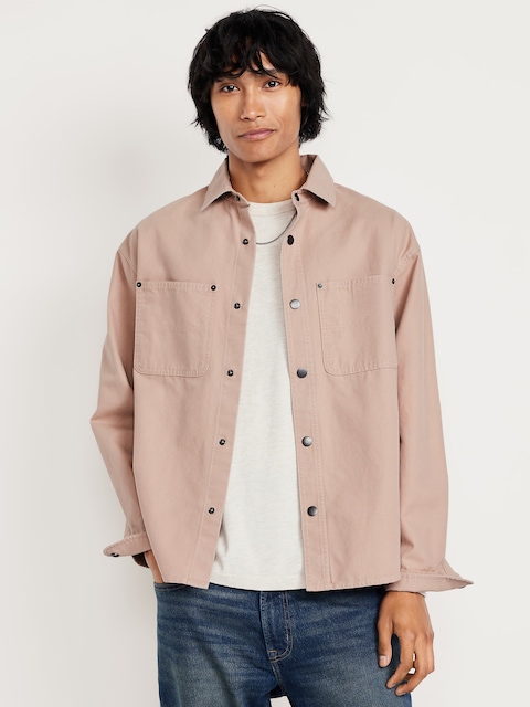 Oversized Canvas Workwear Shacket - New Dawn Wash