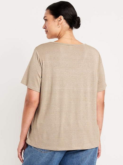 Image number 7 showing, Luxe V-Neck Shine T-Shirt