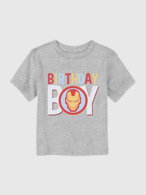 Marvel Universe Classic Birthday Icon Ironman Graphic T-Shirt for Toddler - Athletic Heather