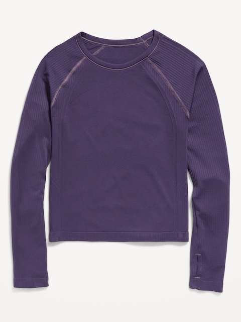 Fitted Seamless Performance Top for Girls - Purple Maxine