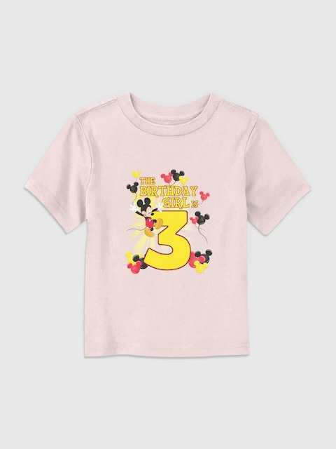 Disney Mickey Birthday Girl Is 3 Graphic T-Shirt for Toddler - Pink