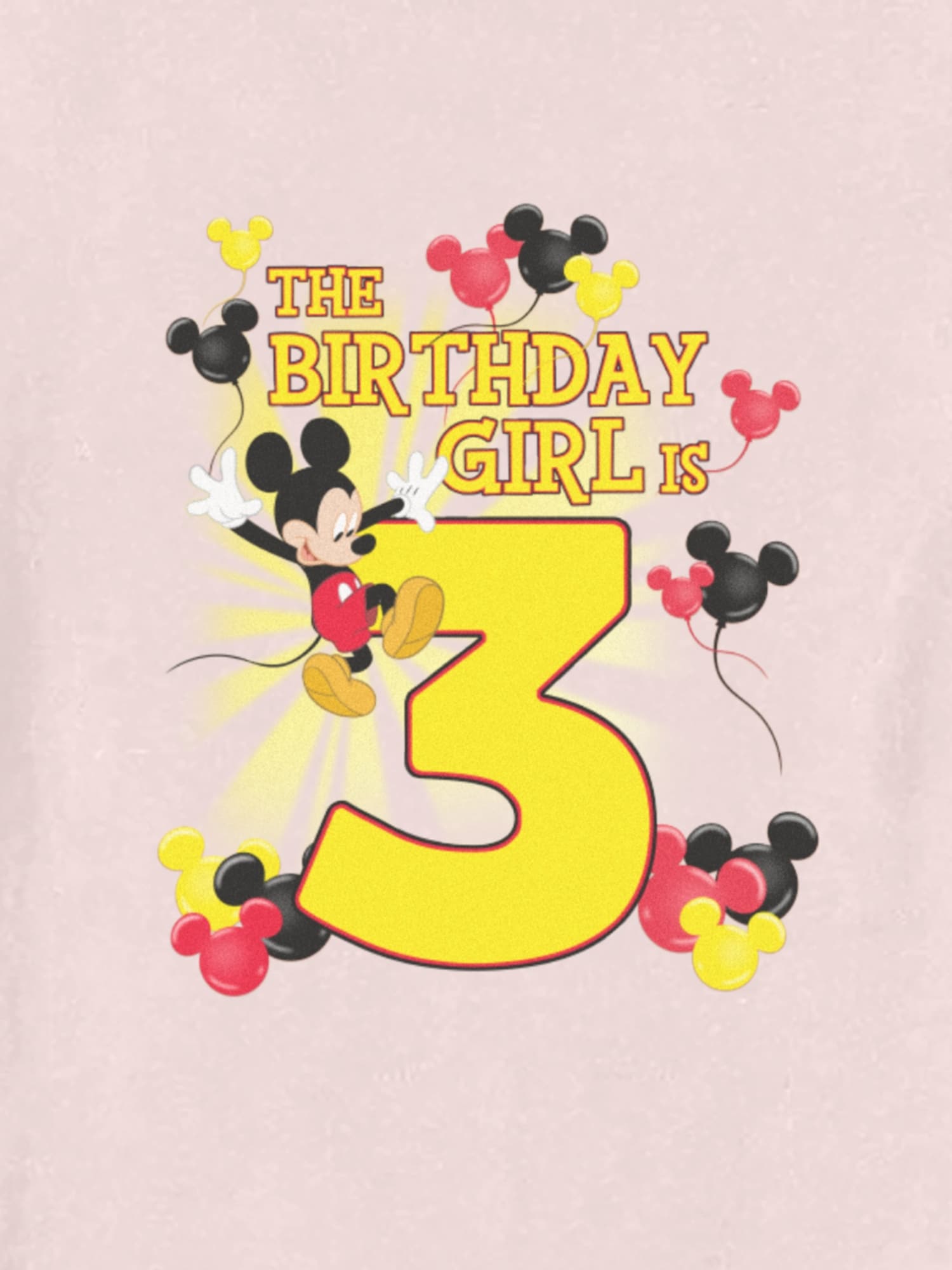 Disney Mickey Birthday Girl Is 3 Graphic T-Shirt for Toddler