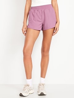 Extra High-Waisted Crinkle Run Shorts -- 3-inch inseam