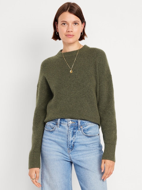 SoSoft Crew-Neck Tunic Sweater - Avocado Oil