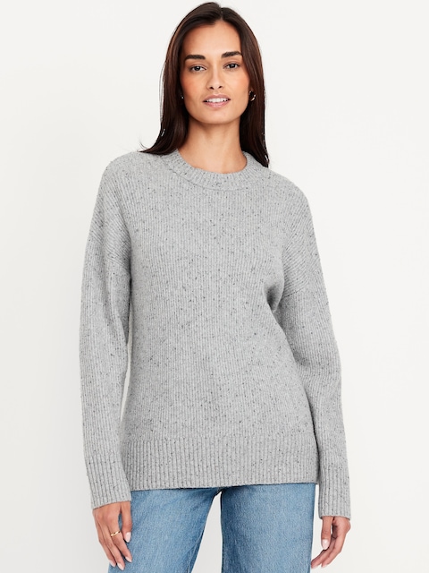 SoSoft Crew-Neck Tunic Sweater - Medium Heather Gray