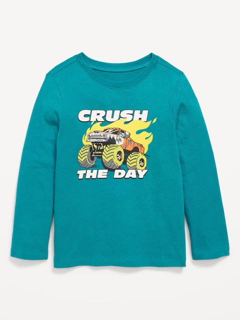 Long-Sleeve Unisex Graphic T-Shirt for Toddler - Steel Sea