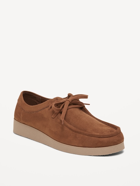 Faux-Suede Derby Boots for Women - Hazelnut
