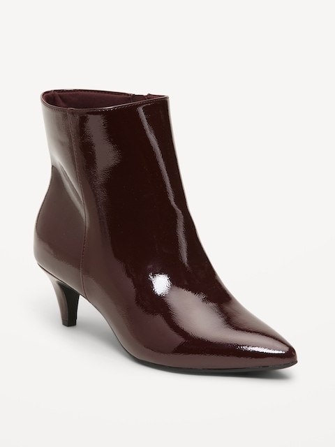Kitten Heel Booties for Women - Dark Brown