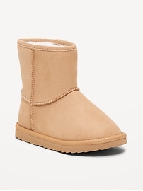 Image number 1 showing, Faux-Suede Faux-Fur Lined Boots for Toddler Girls