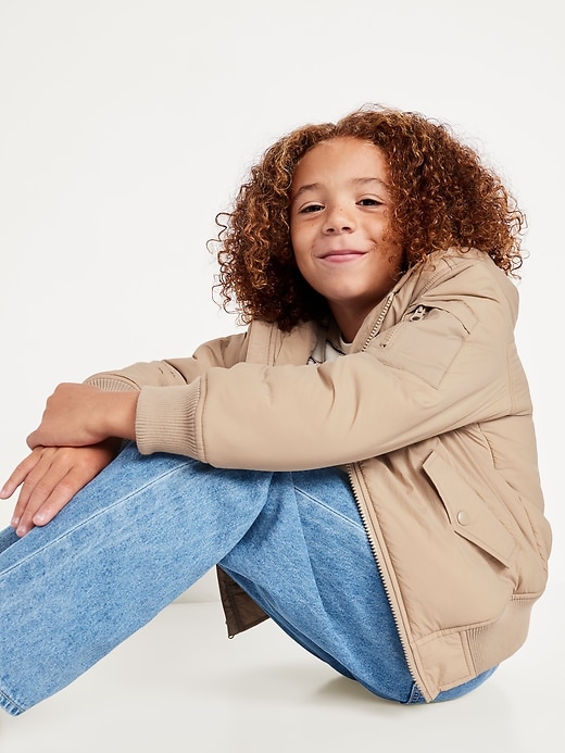 Image number 2 showing, Water-Resistant Hooded Bomber Jacket for Boys