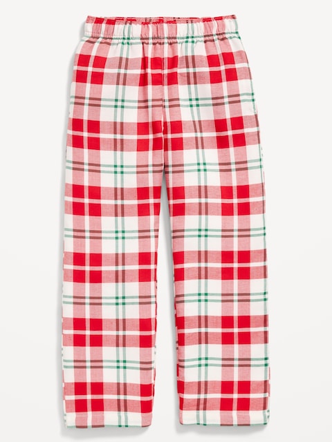 Gender-Neutral Plaid Flannel Pajama Pants for Kids - Red Plaid (Match The Fam!)