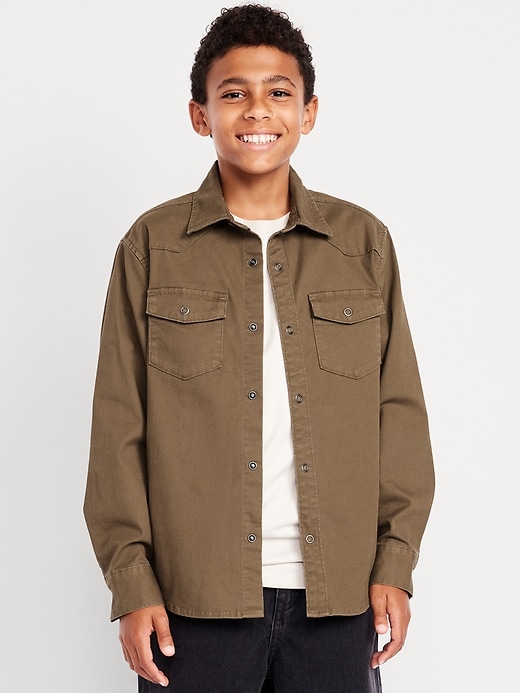 Image number 1 showing, Long-Sleeve Western Pocket Shirt for Boys