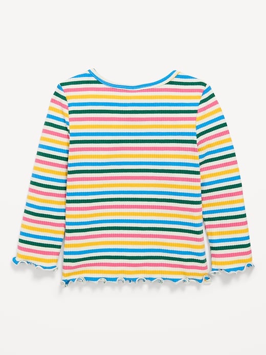 Image number 2 showing, Printed Long-Sleeve Ribbed Top for Toddler Girls