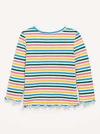 Image number 2 showing, Printed Long-Sleeve Ribbed Top for Toddler Girls