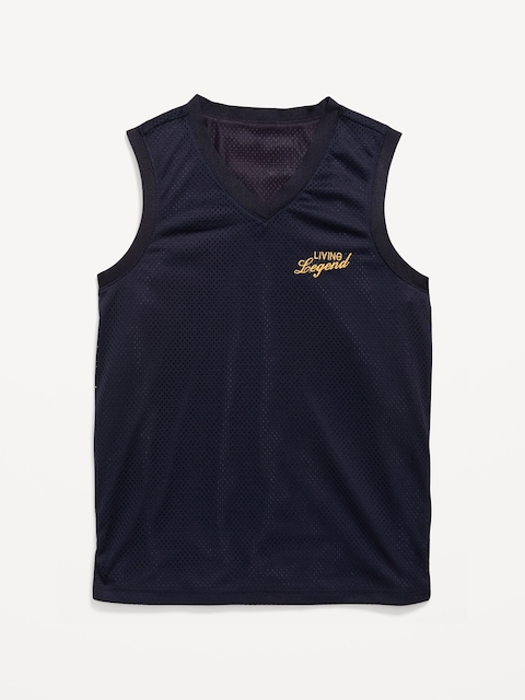 Mesh Graphic Basketball Tank Top for Boys - In The Navy