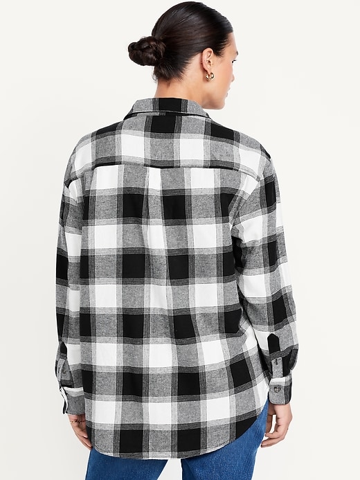 Image number 6 showing, Plaid Flannel Button-Down Boyfriend Shirt